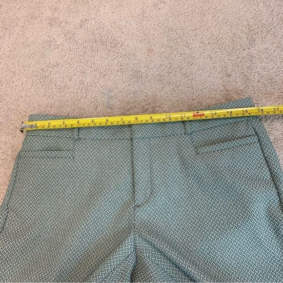 BANANA Republic green printed textured Sloan pants Sz 6P - Picture 7 of 11